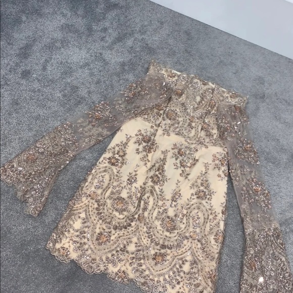 Champagne nude color custom made dress - Picture 4 of 6